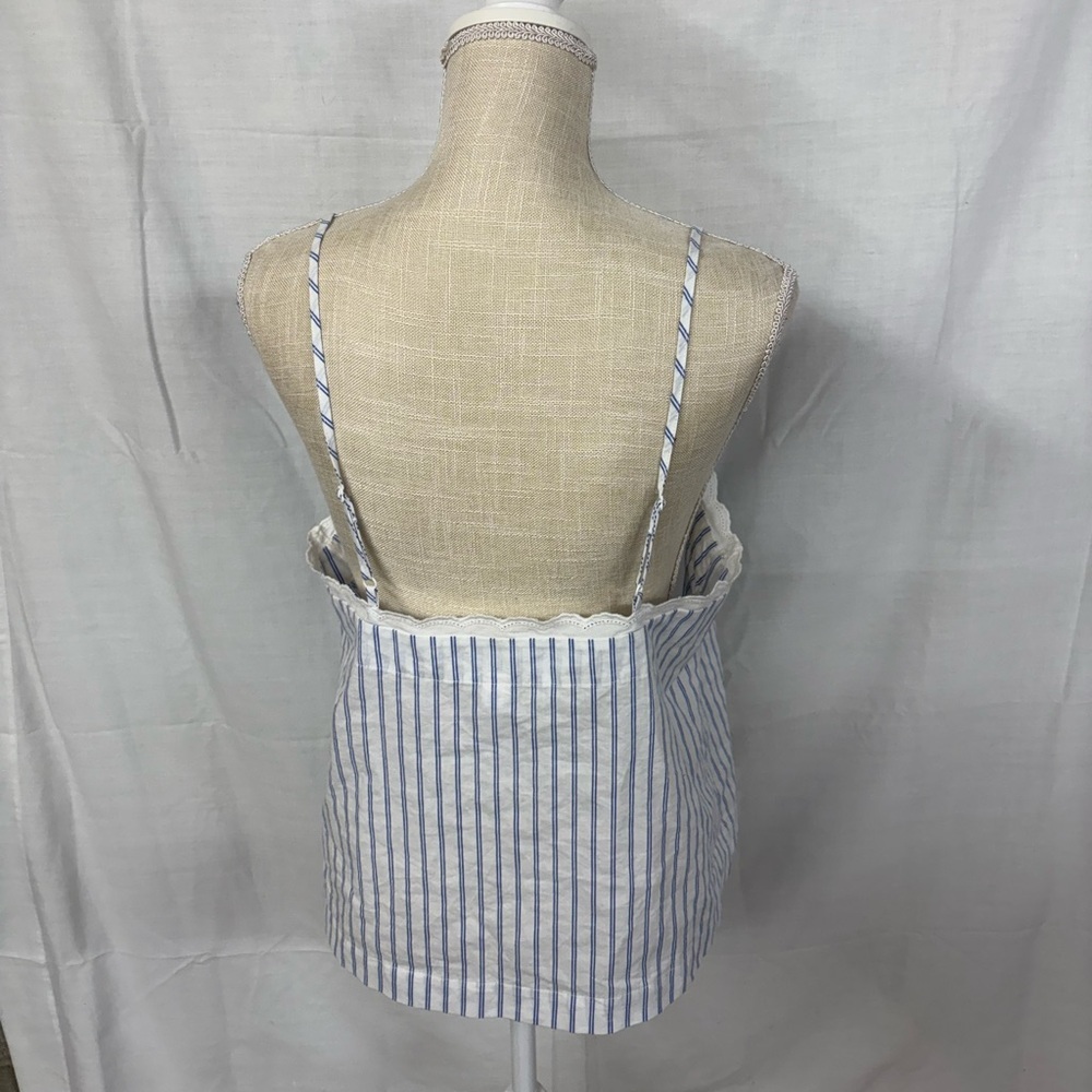 NWOT Auden Striped Blue and White Spaghetti Adjustable Straps Tank Top Summer - Picture 3 of 11